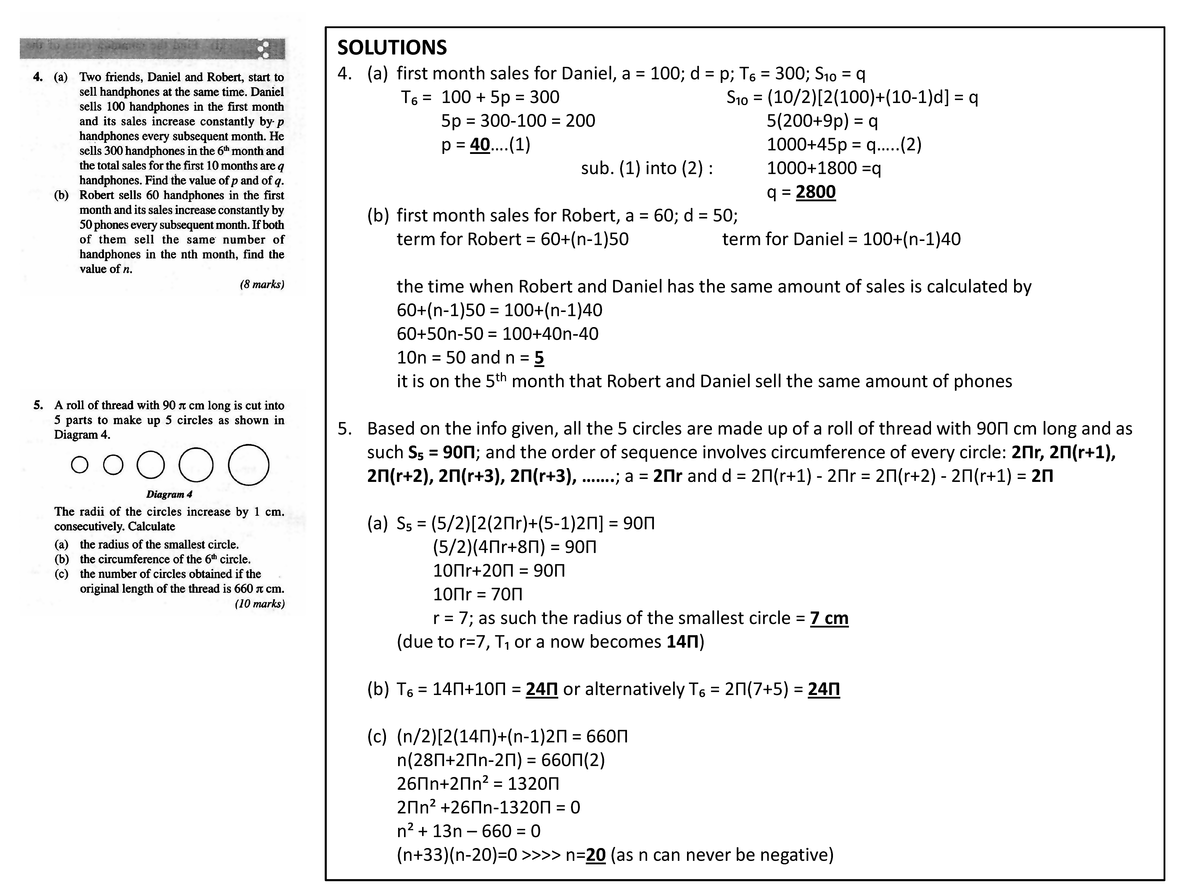 Form 5 Add Maths Paper 2 Exercise On Progression Bimbingan Matematik Uncle Zul