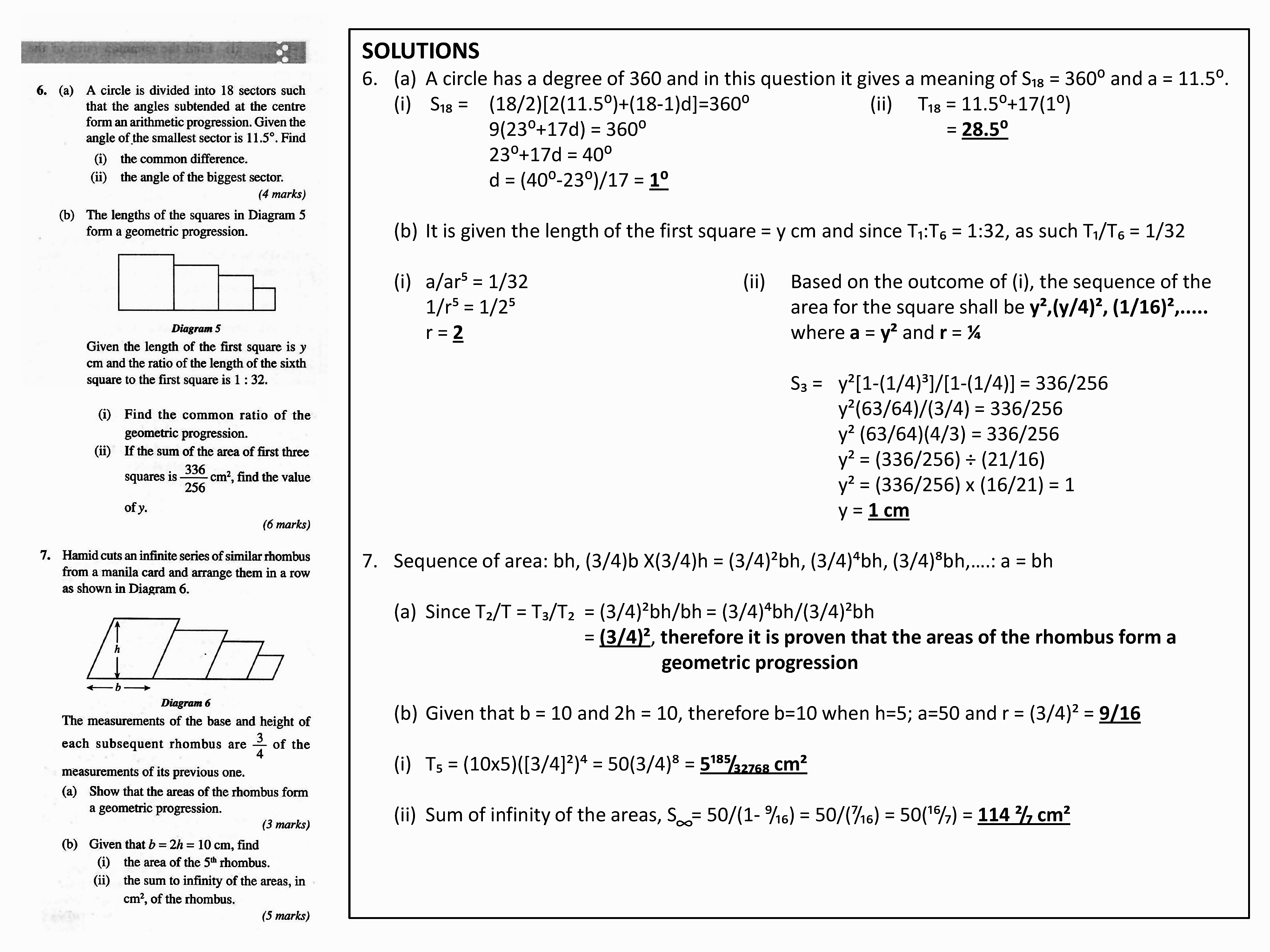 Form 5 Add Maths – Paper 2 Exercise on Progression 